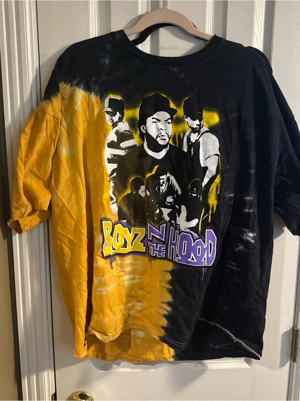 Boyz in the Hood Shirt Black Gold Tie Dye Me. Size 3X Fits Rap TEE 100% Cotton